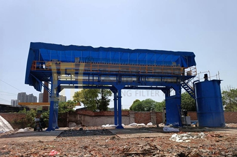 浙江省800平方快開式壓濾機使用現場