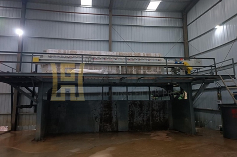 河南省250平方快開式壓濾機使用現場